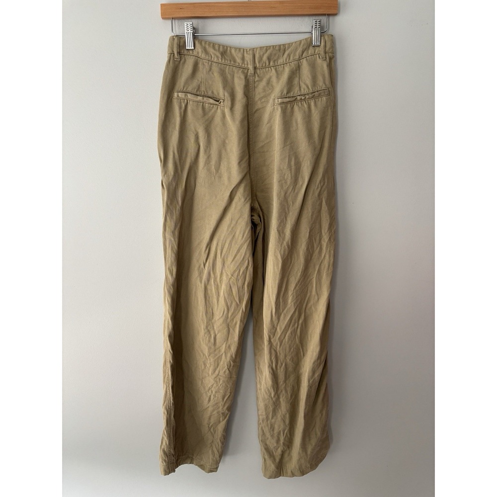 Baukjen Lianne Trousers Women's Khaki Tencel Linen Pleated Relaxed Leg Sz‎ UK 10 - Picture 7 of 11